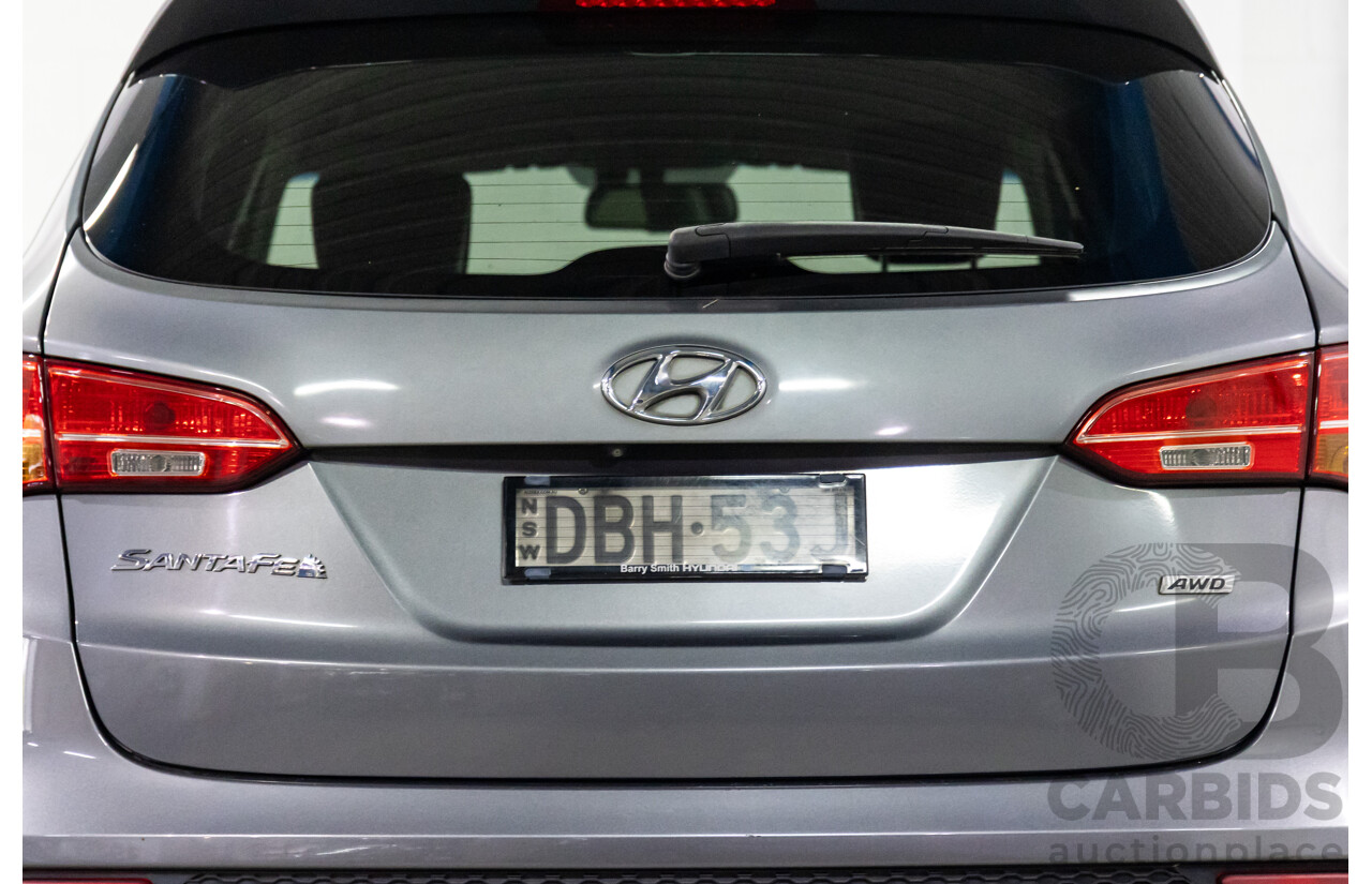 01/2015 Hyundai Santa Fe Elite CRDi (AWD) DM MY15 4D Wagon Titanium Silver Turbo Diesel 2.2L - 7 Seats