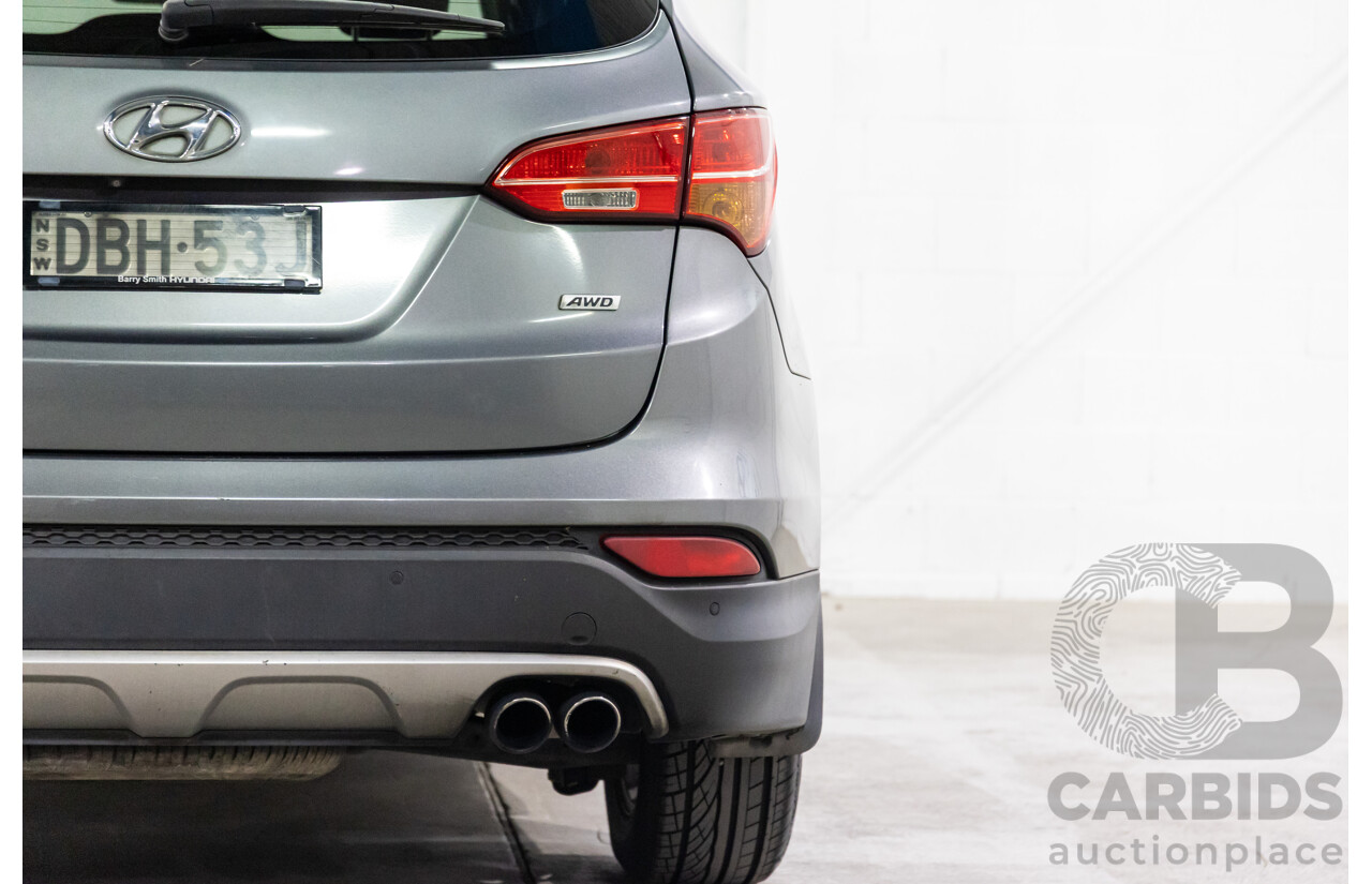01/2015 Hyundai Santa Fe Elite CRDi (AWD) DM MY15 4D Wagon Titanium Silver Turbo Diesel 2.2L - 7 Seats