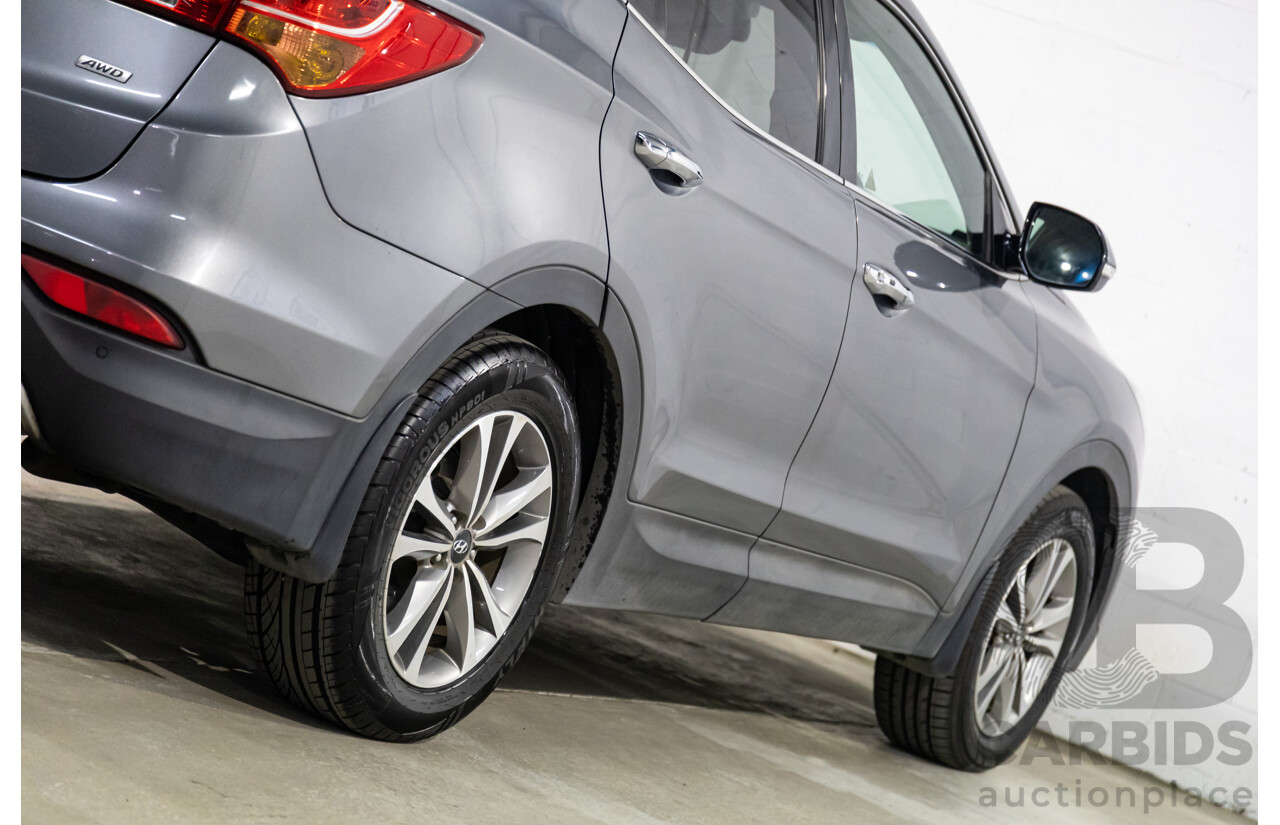 01/2015 Hyundai Santa Fe Elite CRDi (AWD) DM MY15 4D Wagon Titanium Silver Turbo Diesel 2.2L - 7 Seats