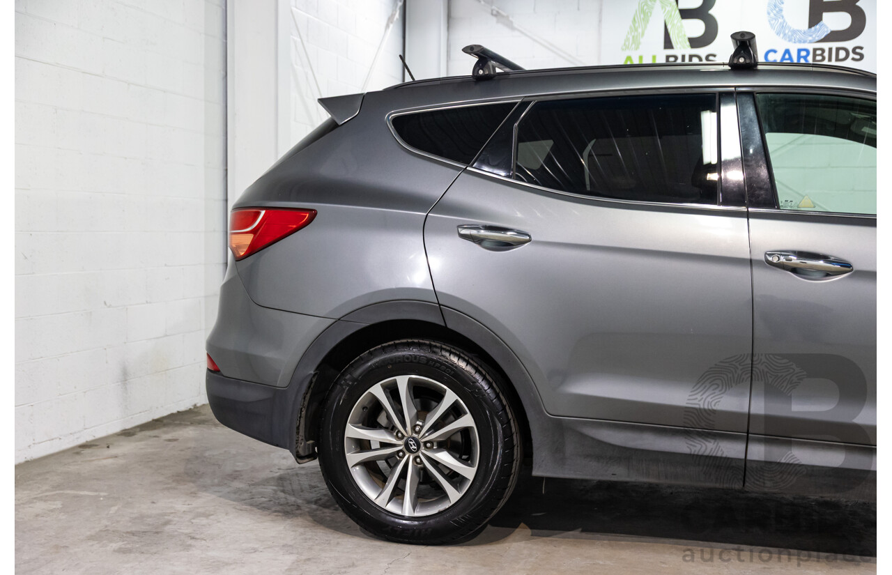 01/2015 Hyundai Santa Fe Elite CRDi (AWD) DM MY15 4D Wagon Titanium Silver Turbo Diesel 2.2L - 7 Seats