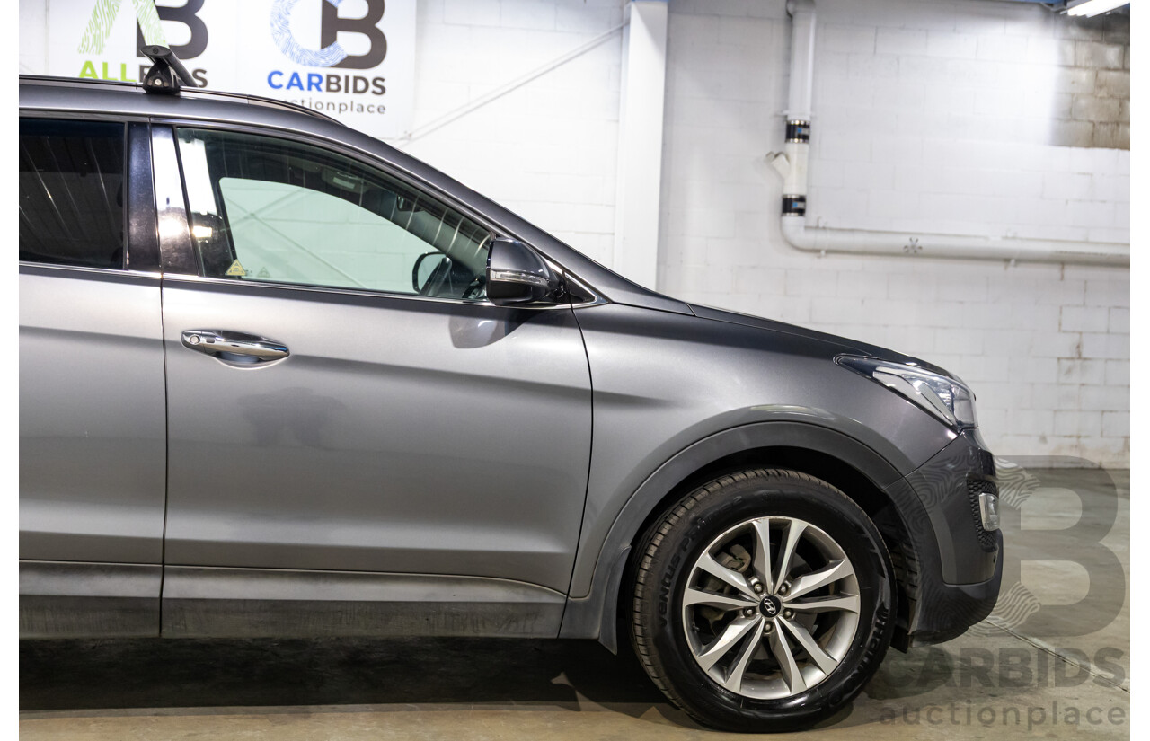 01/2015 Hyundai Santa Fe Elite CRDi (AWD) DM MY15 4D Wagon Titanium Silver Turbo Diesel 2.2L - 7 Seats