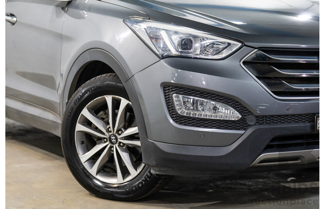 01/2015 Hyundai Santa Fe Elite CRDi (AWD) DM MY15 4D Wagon Titanium Silver Turbo Diesel 2.2L - 7 Seats