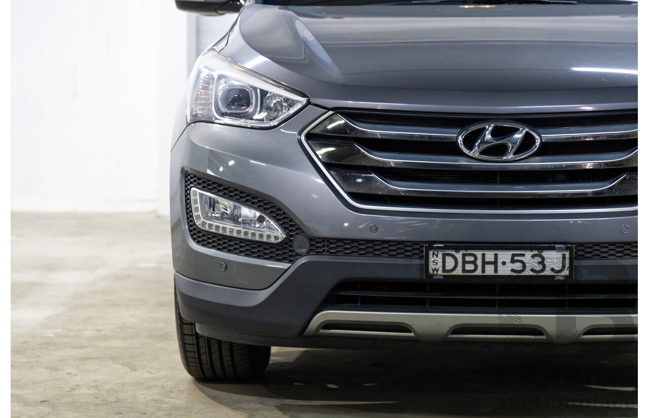 01/2015 Hyundai Santa Fe Elite CRDi (AWD) DM MY15 4D Wagon Titanium Silver Turbo Diesel 2.2L - 7 Seats