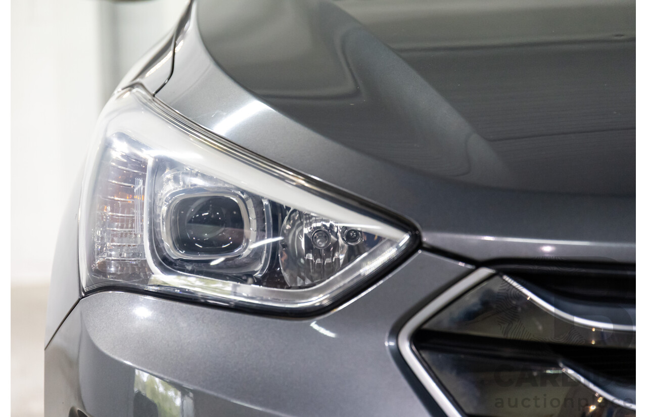 01/2015 Hyundai Santa Fe Elite CRDi (AWD) DM MY15 4D Wagon Titanium Silver Turbo Diesel 2.2L - 7 Seats