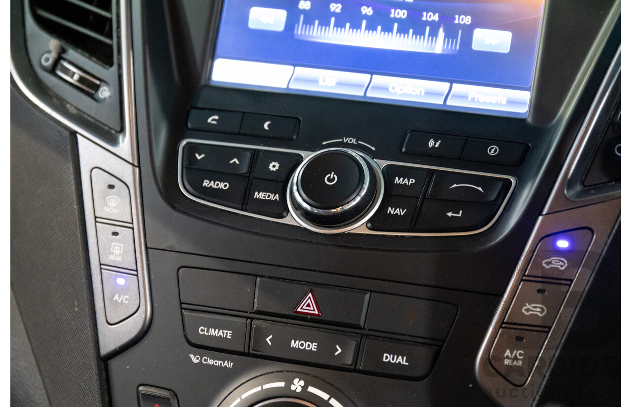 01/2015 Hyundai Santa Fe Elite CRDi (AWD) DM MY15 4D Wagon Titanium Silver Turbo Diesel 2.2L - 7 Seats