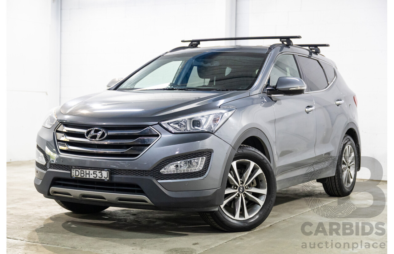 01/2015 Hyundai Santa Fe Elite CRDi (AWD) DM MY15 4D Wagon Titanium Silver Turbo Diesel 2.2L - 7 Seats