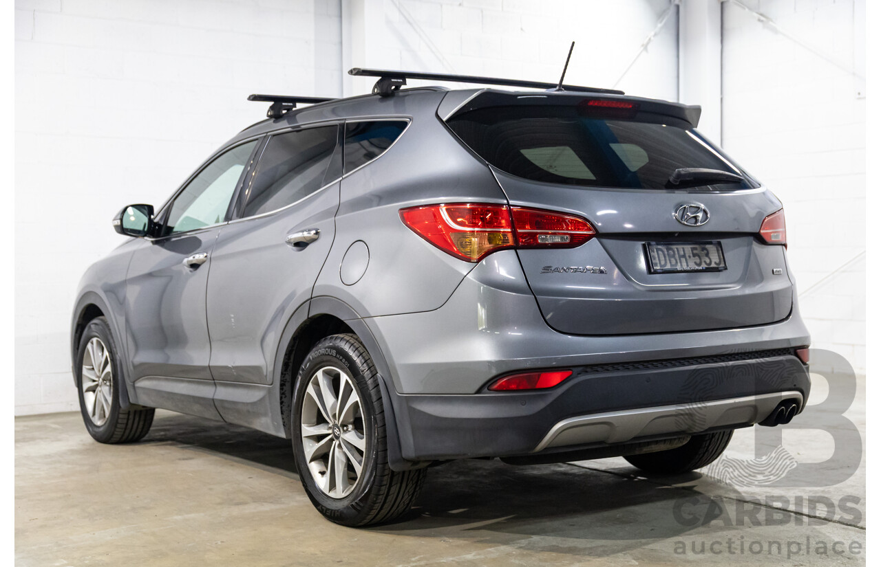 01/2015 Hyundai Santa Fe Elite CRDi (AWD) DM MY15 4D Wagon Titanium Silver Turbo Diesel 2.2L - 7 Seats