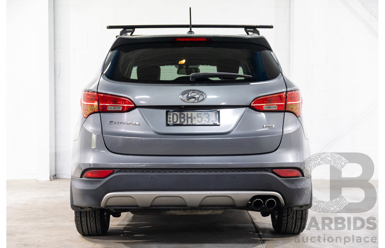 01/2015 Hyundai Santa Fe Elite CRDi (AWD) DM MY15 4D Wagon Titanium Silver Turbo Diesel 2.2L - 7 Seats