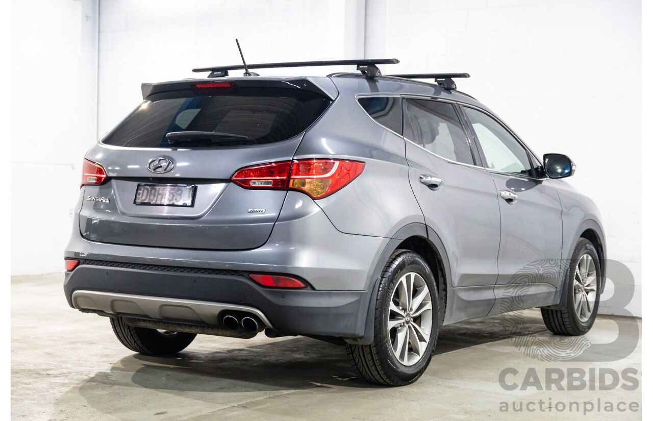 01/2015 Hyundai Santa Fe Elite CRDi (AWD) DM MY15 4D Wagon Titanium Silver Turbo Diesel 2.2L - 7 Seats