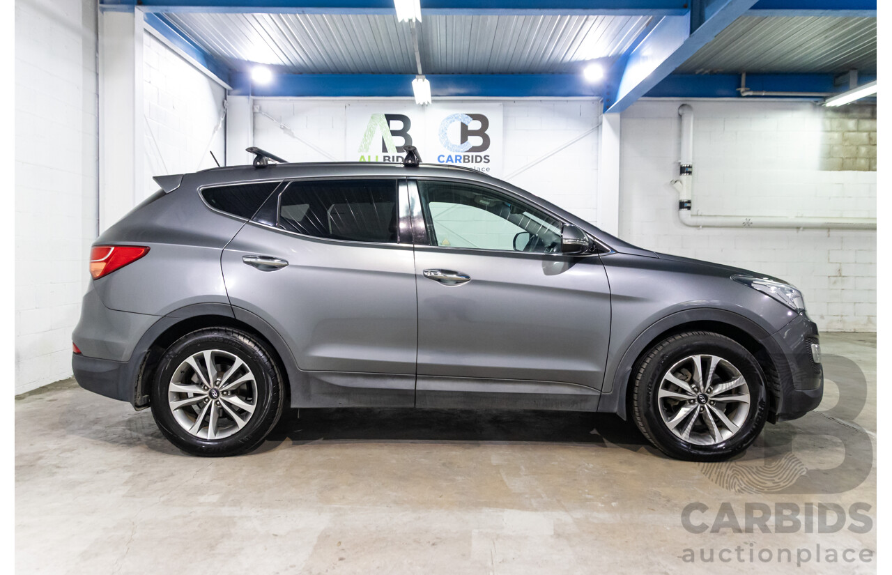 01/2015 Hyundai Santa Fe Elite CRDi (AWD) DM MY15 4D Wagon Titanium Silver Turbo Diesel 2.2L - 7 Seats