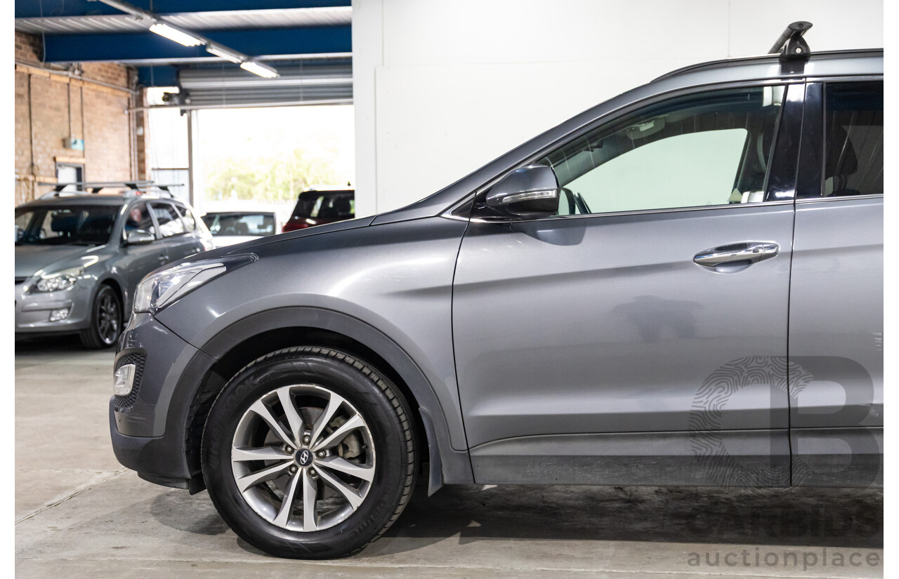 01/2015 Hyundai Santa Fe Elite CRDi (AWD) DM MY15 4D Wagon Titanium Silver Turbo Diesel 2.2L - 7 Seats