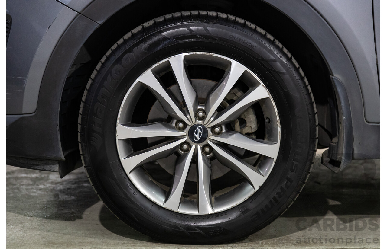 01/2015 Hyundai Santa Fe Elite CRDi (AWD) DM MY15 4D Wagon Titanium Silver Turbo Diesel 2.2L - 7 Seats