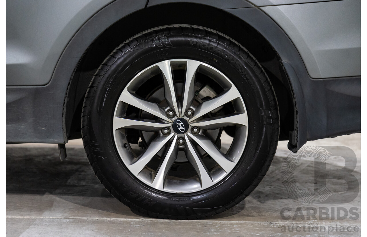 01/2015 Hyundai Santa Fe Elite CRDi (AWD) DM MY15 4D Wagon Titanium Silver Turbo Diesel 2.2L - 7 Seats