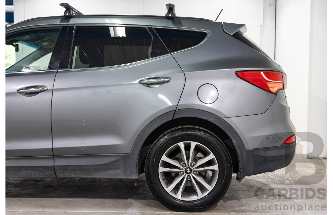 01/2015 Hyundai Santa Fe Elite CRDi (AWD) DM MY15 4D Wagon Titanium Silver Turbo Diesel 2.2L - 7 Seats