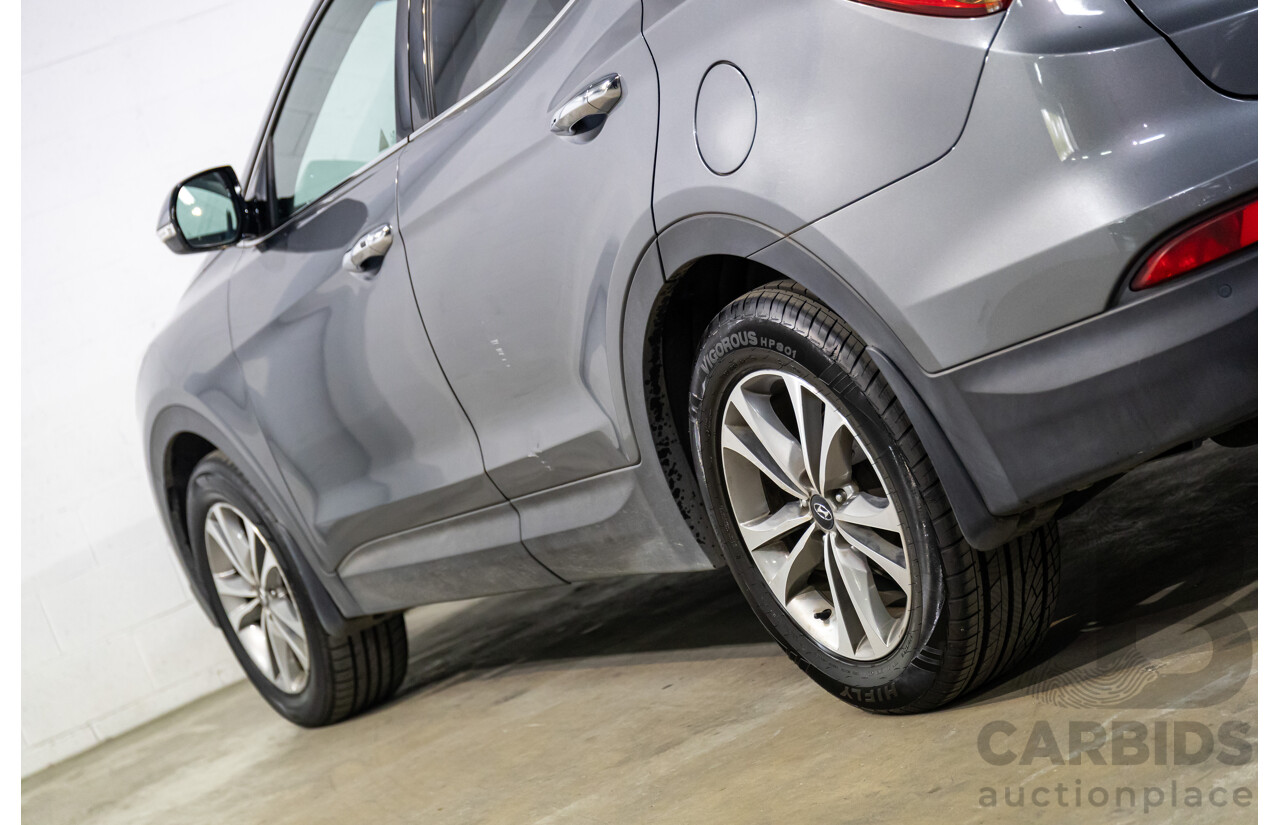 01/2015 Hyundai Santa Fe Elite CRDi (AWD) DM MY15 4D Wagon Titanium Silver Turbo Diesel 2.2L - 7 Seats