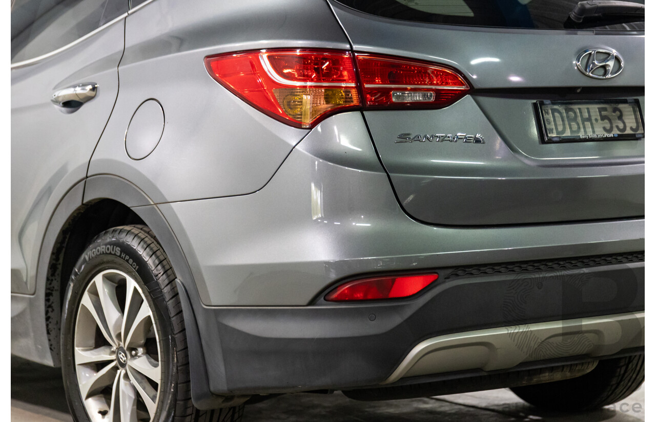 01/2015 Hyundai Santa Fe Elite CRDi (AWD) DM MY15 4D Wagon Titanium Silver Turbo Diesel 2.2L - 7 Seats