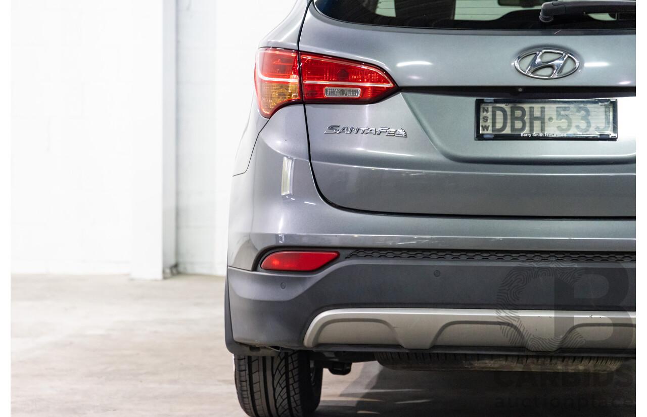 01/2015 Hyundai Santa Fe Elite CRDi (AWD) DM MY15 4D Wagon Titanium Silver Turbo Diesel 2.2L - 7 Seats