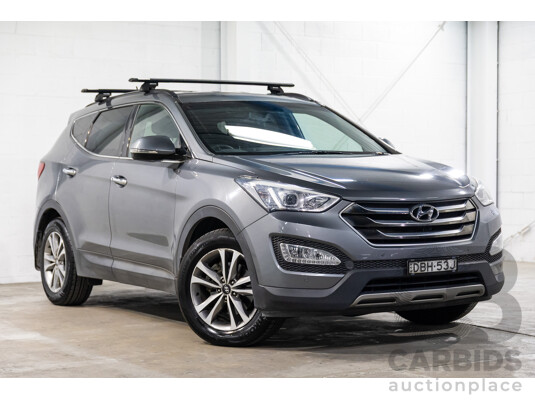 01/2015 Hyundai Santa Fe Elite CRDi (AWD) DM MY15 4D Wagon Titanium Silver Turbo Diesel 2.2L - 7 Seats