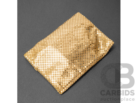 Vintage Whiting & Davis Gold Mesh Evening Clutch Purse