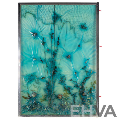 Artist Unknown (20th Century), Under the Ocean, Mixed Media Shower Screen, 108 x 76 cm (frame)