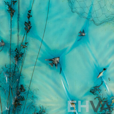 Artist Unknown (20th Century), Under the Ocean, Mixed Media Shower Screen, 108 x 76 cm (frame)