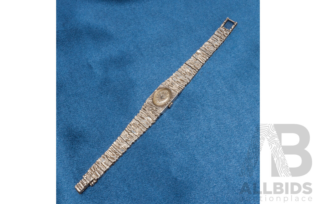 Vintage 925 Sterling Silver Brutalist 'Accurist' Swiss 21 Jewels Watch - by Robert Larin, Canada