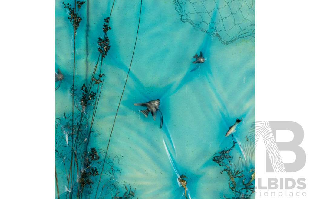 Artist Unknown (20th Century), Under the Ocean, Mixed Media Shower Screen, 108 x 76 cm (frame)