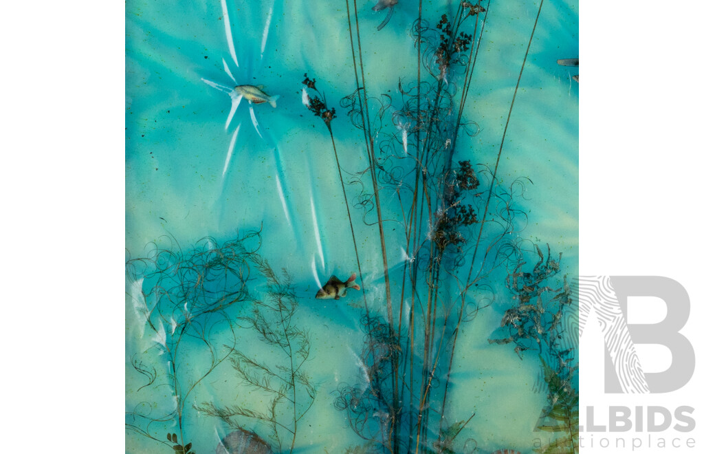 Artist Unknown (20th Century), Under the Ocean, Mixed Media Shower Screen, 108 x 76 cm (frame)