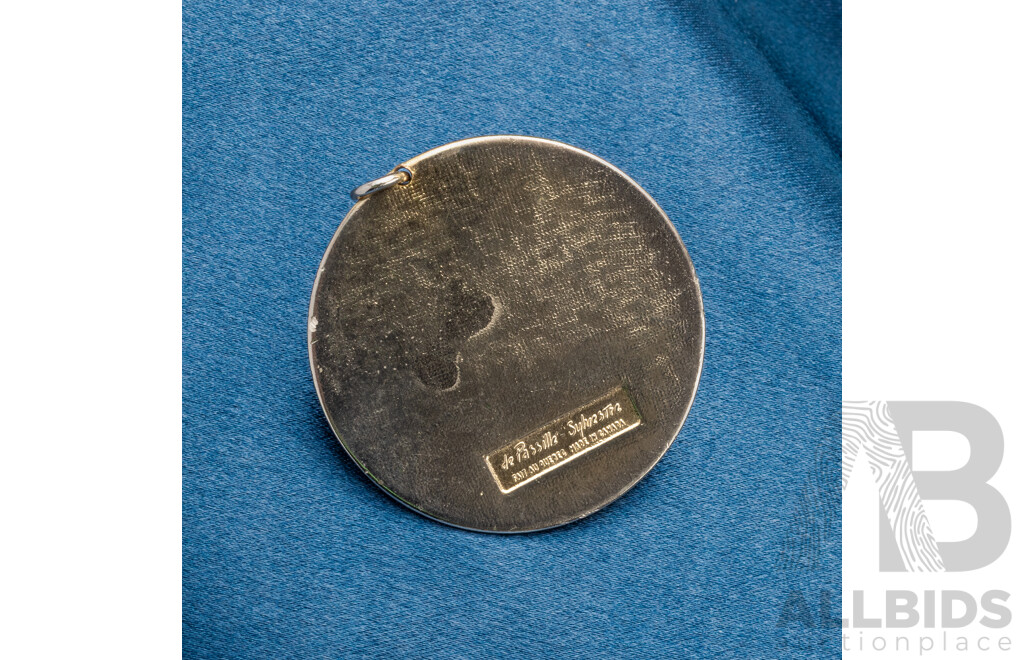 Vintage Mid Century Gold Tone Pendant with Fine Enamel Inlay - by De Passille-Sylvestre, Canada