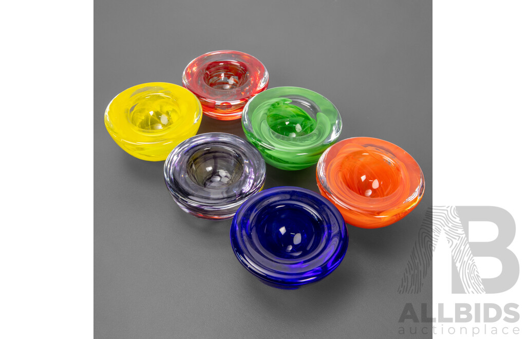 Collection of Six Kosta Boda Atoll Votives