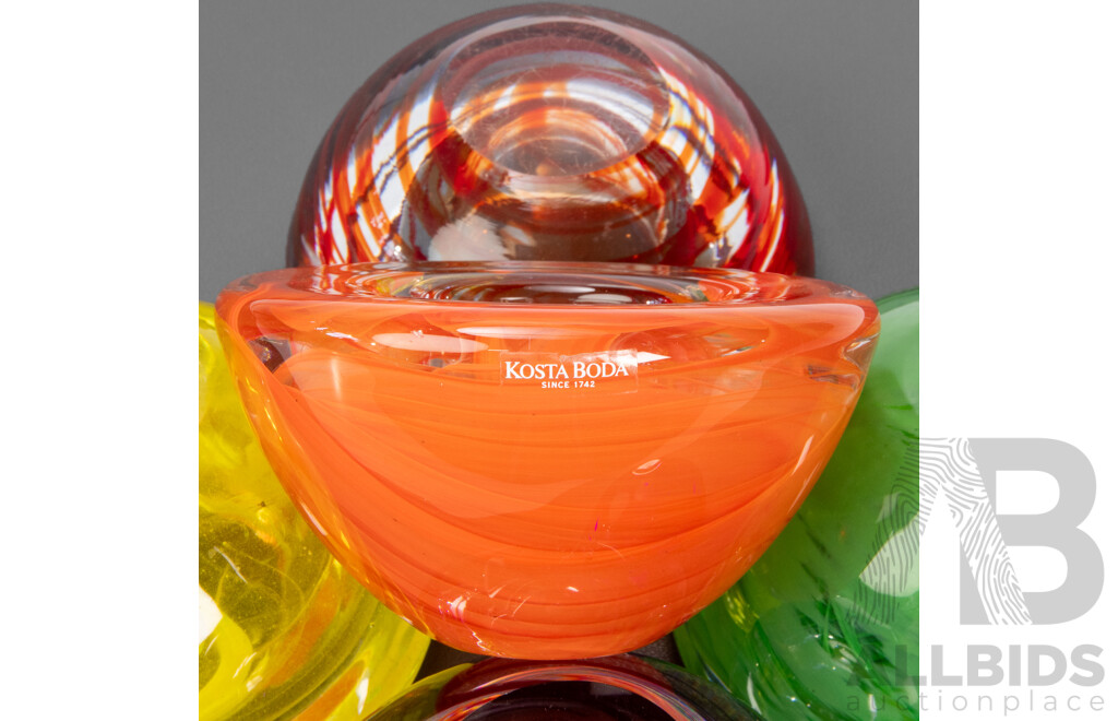 Collection of Six Kosta Boda Atoll Votives