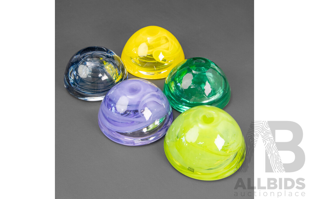 Collection of Five Kosta Boda Atoll Votives