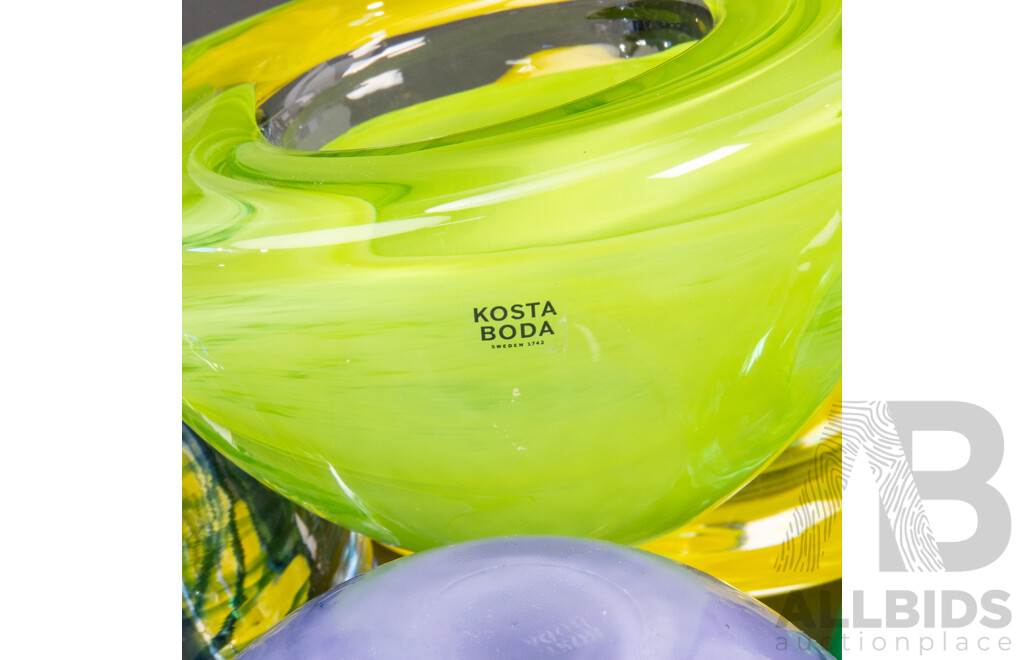 Collection of Five Kosta Boda Atoll Votives