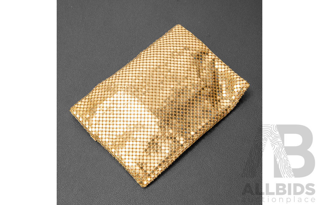 Vintage Whiting & Davis Gold Mesh Evening Clutch Purse