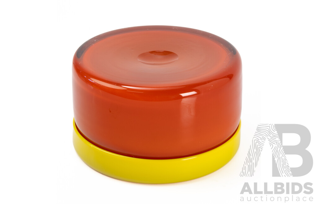 Sommerso Art Glass Bowl by Göran Sigvard Lindhammar, Sweden