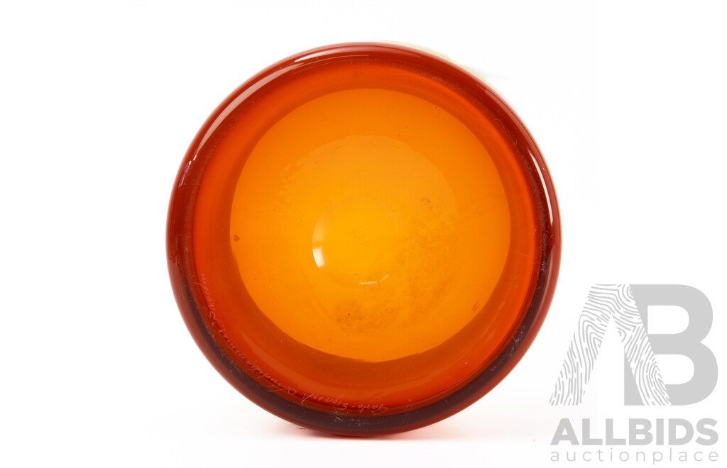 Sommerso Art Glass Bowl by Göran Sigvard Lindhammar, Sweden