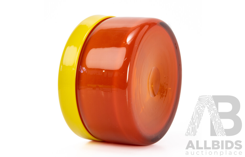 Sommerso Art Glass Bowl by Göran Sigvard Lindhammar, Sweden