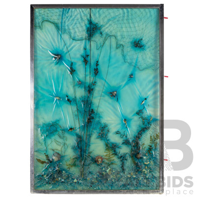 Artist Unknown (20th Century), Under the Ocean, Mixed Media Shower Screen, 108 x 76 cm (frame)