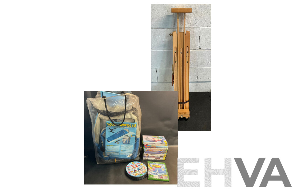 Creative Pl Wooden Easel Stand with Young Camping Set and Assorted DVD & Sonic for Xbox One