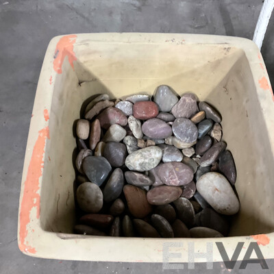 Garden Round Table and Assorted Pots