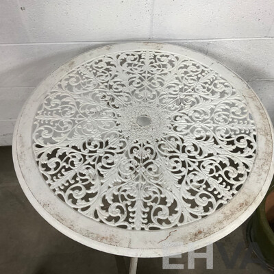 Garden Round Table and Assorted Pots