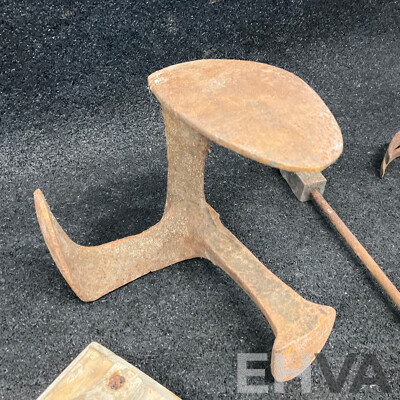 Mixed Vintage Hand Tool Lot - Stanley Hand Plane, Wood Clamp, Hammer, Trowel & More