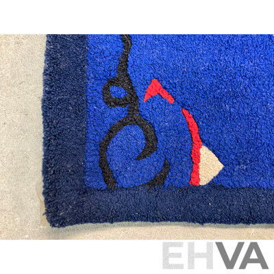 Two Blue Abstract Rug 150x90cm