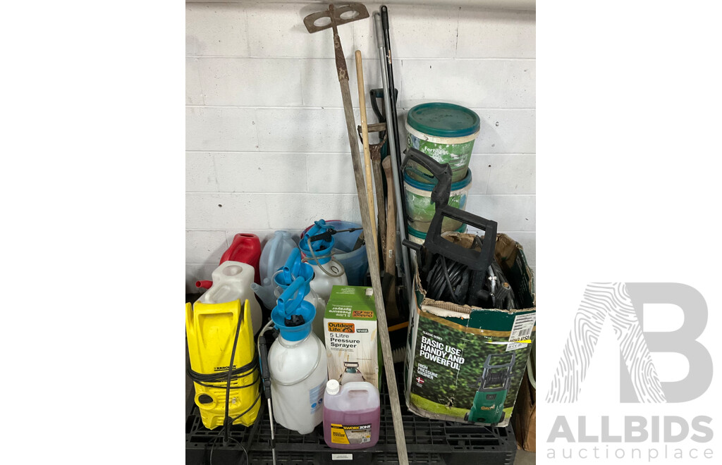 Two Karcher & One Gerni Pressure Washer & Assorted Gardening Equipment and Tools