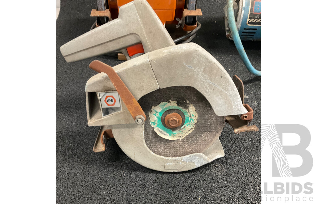 Vintage Black & Decker Circular Saw & GMP 125mm Handy Grinder & Beaver Compressor