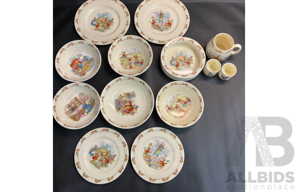13 Pieces of Royal Doulton Bunnykins Tableware