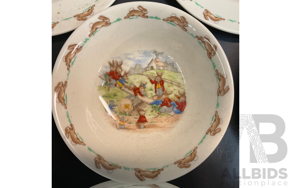 13 Pieces of Royal Doulton Bunnykins Tableware