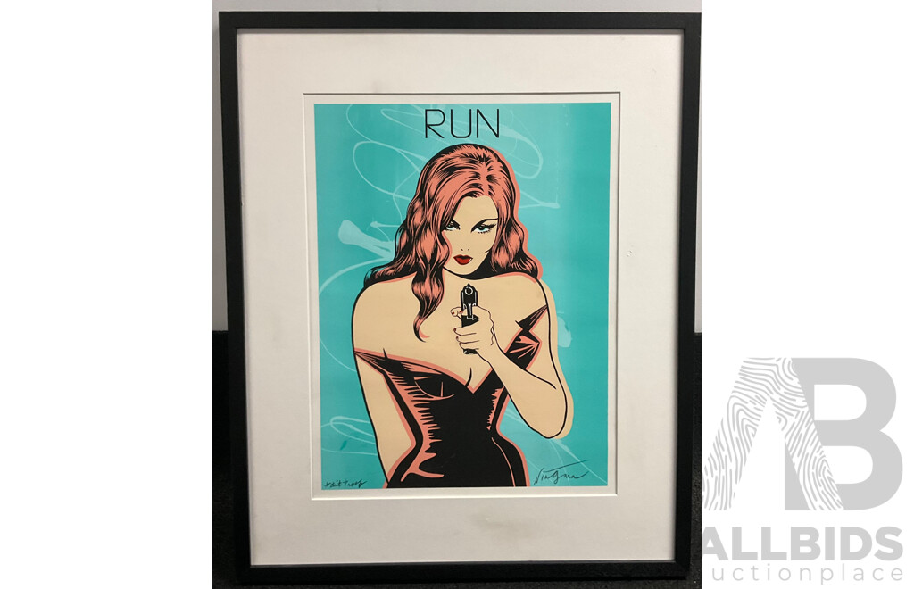 Framed Run by Niagara Detroit Art Print Sexy Woman - Artist Proof