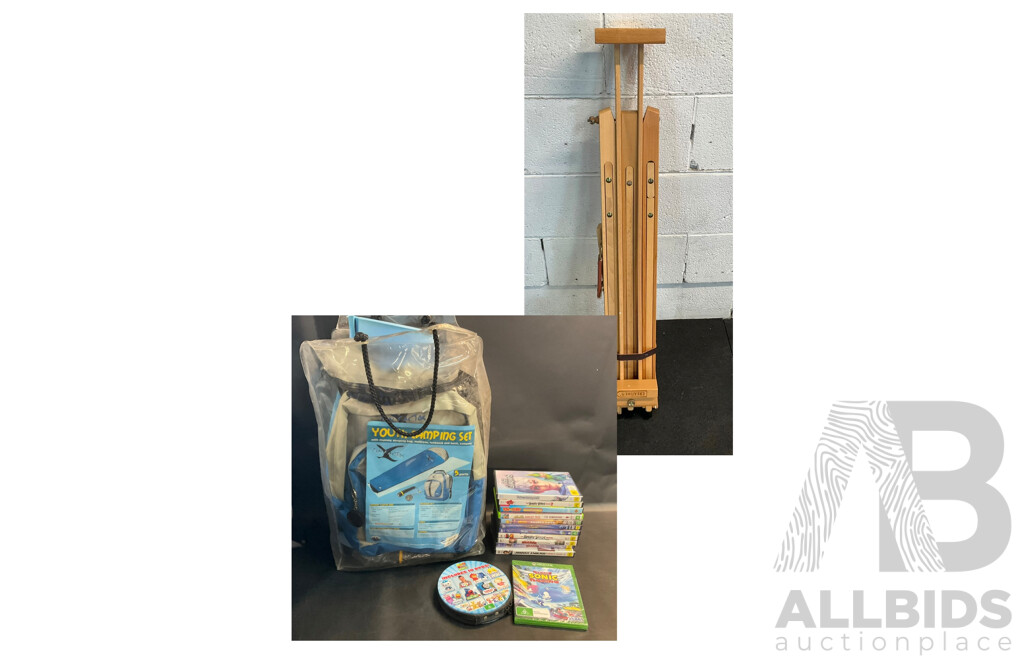 Creative Pl Wooden Easel Stand with Young Camping Set and Assorted DVD & Sonic for Xbox One