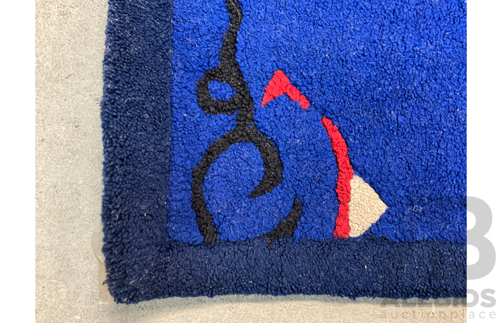 Two Blue Abstract Rug 150x90cm